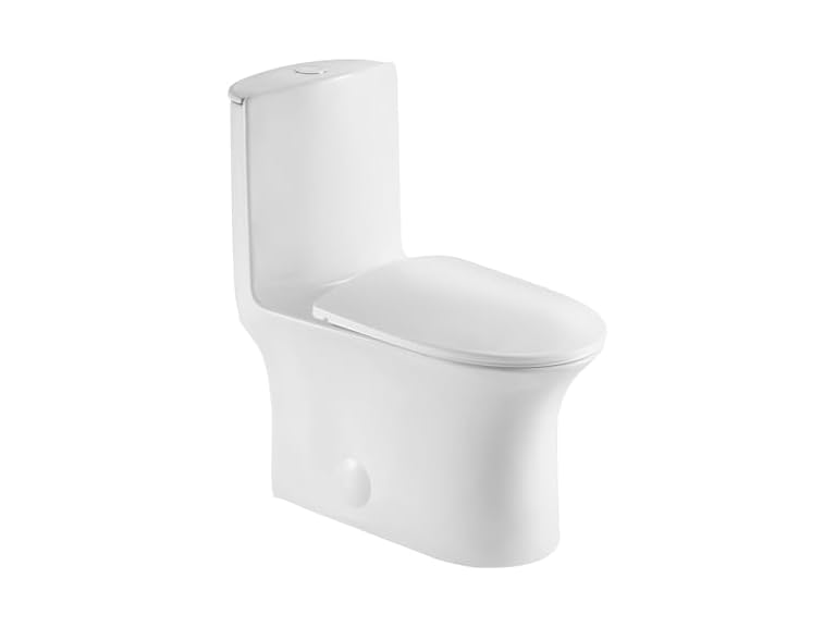 JINGZE Dual Flush Elongated Toilet, White