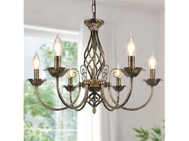 VerRon B0FR8LDPSM 6-Light Farmhouse Candle Chandelier