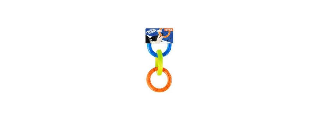 Nerf Nerf Dog 10.5in TPR 3 Ring Tug -