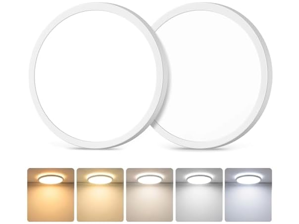 GoBright 7in White LED Ceiling Lights 2PK
