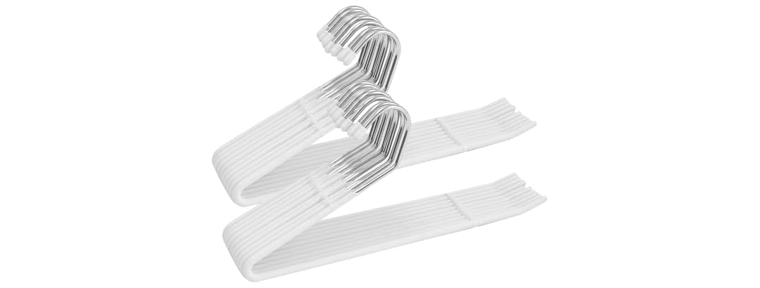 CROS 20 Pack Non-Slip Pants Hangers White