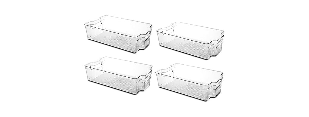 Cetomo 2.1QT Plastic Fridge Organizer Bins, Set of 4