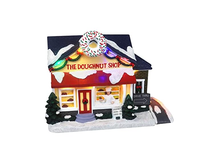 Top Treasures Doughnut Shop Snow Village
