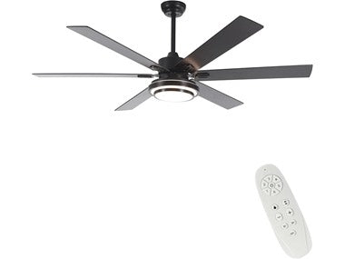 Black LED Ceiling Fan w/ Remote- Choose 62" or 72"