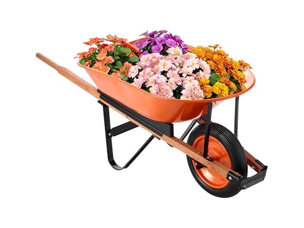 Wheelbarrow Cart, 5 Cu. Ft. Load & 330 lbs