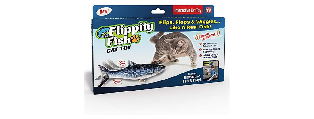 Ontel Flippity Fish Interactive Cat Toy with Catnip