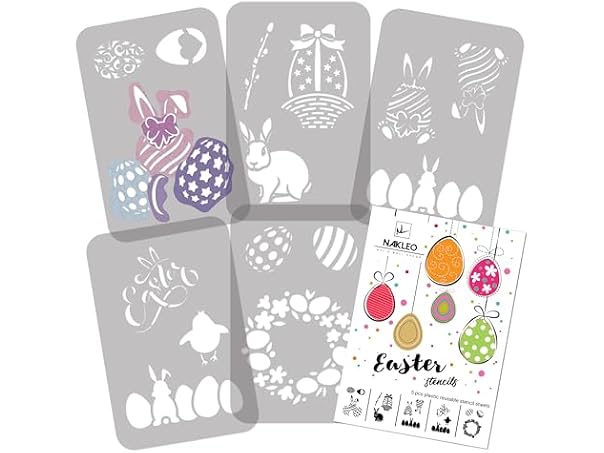 NAKLEO Easter Painting Stencils Set 5 A4
