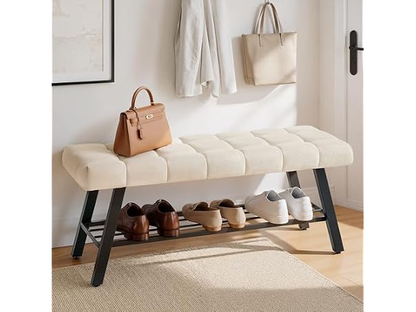 Lue Bona 45" Entryway Bench Linen Color