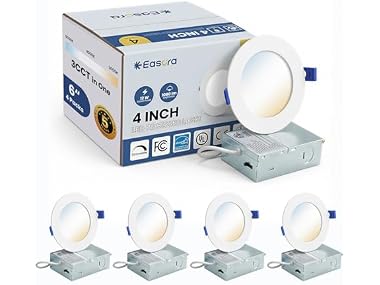 4" Recessed Lights 4 Pack 2700K-5000K
